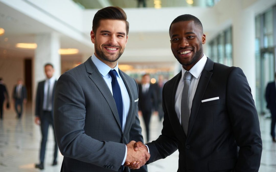 two members of a B2B Appointment Setting company shaking hands